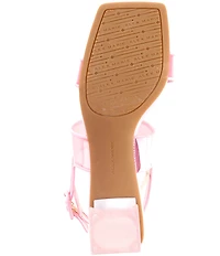 Alex Marie Brooklynn Clear Double Banded Block Heel Sandals