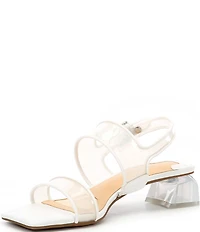 Alex Marie Brooklynn Clear Double Banded Block Heel Sandals