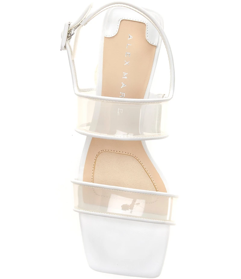 Alex Marie Brooklynn Clear Double Banded Block Heel Sandals