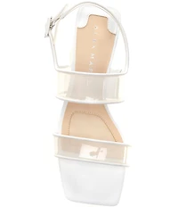 Alex Marie Brooklynn Clear Double Banded Block Heel Sandals