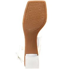 Alex Marie Brooklynn Clear Double Banded Block Heel Sandals