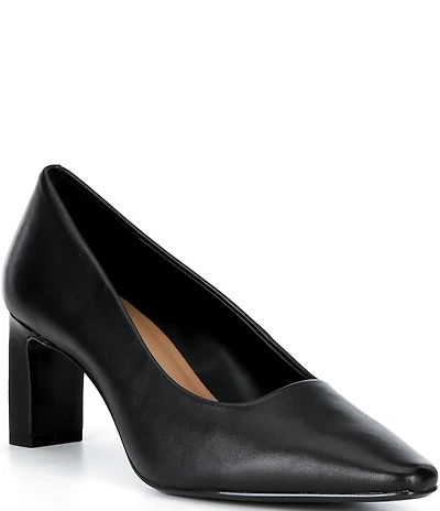 Alex Marie Cami Leather Block Heel Pumps