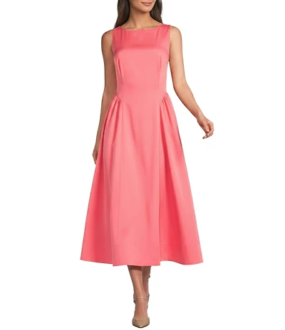 Alex Marie Celeste Cotton Sateen Swoop Neckline Sleeveless Maxi Dress