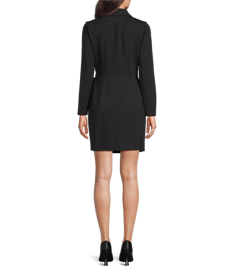 Alex Marie Celina Stretch Ponte Long Sleeve Mini Wrap Dress