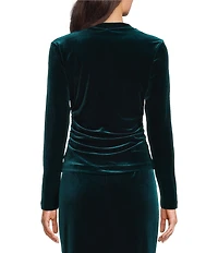 Alex Marie Chelsea Velvet Mock Neck Long Sleeve Top