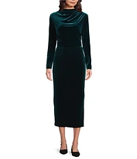 Alex Marie Chelsea Velvet Mock Neck Long Sleeve Top