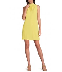 Alex Marie Chiara Mock Neck Sleeveless Crepe Dress