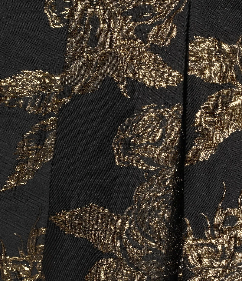 Alex Marie Christine Floral Print Textured Jacquard Sleeveless Gown