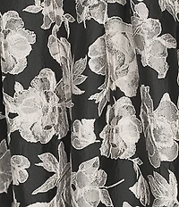 Alex Marie Christine Floral Print Textured Jacquard Sleeveless Gown