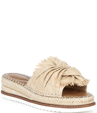 Alex Marie Cici Raffia Knot Detail Platform Sandals