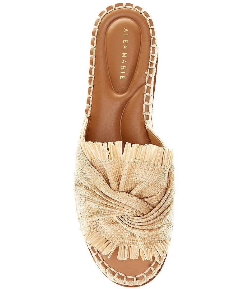 Alex Marie Cici Raffia Knot Detail Platform Sandals