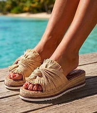 Alex Marie Cici Raffia Knot Detail Platform Sandals