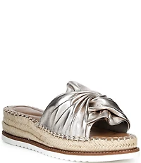 Alex Marie Cici Two Leather Knot Detail Platform Sandals