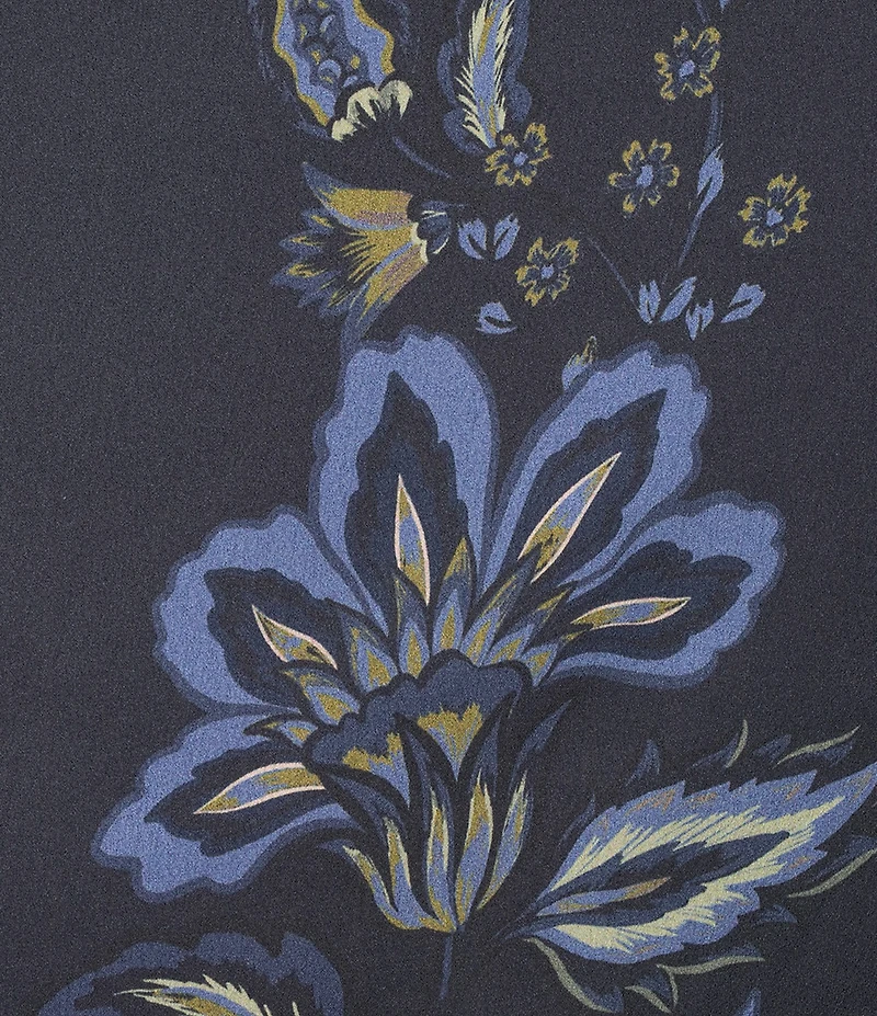 Alex Marie Clara Printed Satin Boat Neck Cap Sleeve Dress