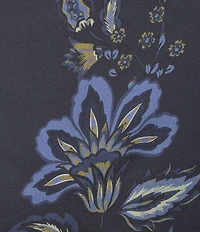 Alex Marie Clara Printed Satin Boat Neck Cap Sleeve Dress