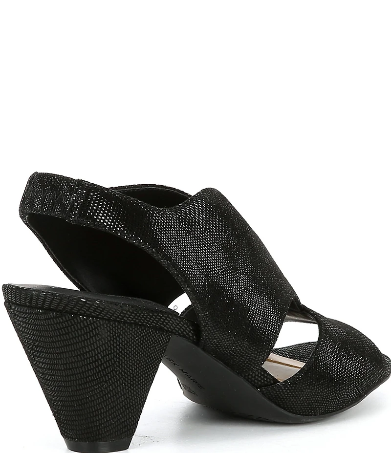 Alex Marie Claudie Embossed Slingback Cone Heel Sandals