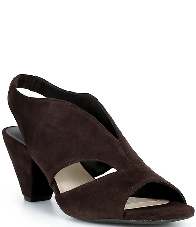 Alex Marie Claudie Suede Slingback Cone Heel Sandals