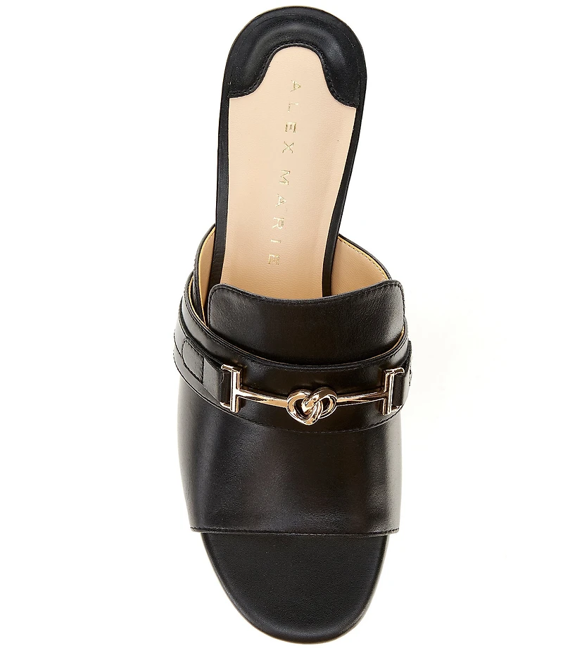 Alex Marie Clementine Bit Buckle Leather Slide Sandals