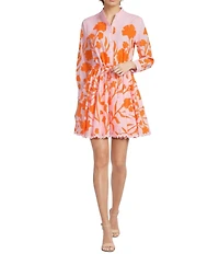 Alex Marie Clementine Collarless Long Sleeve Cotton Dress