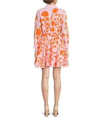 Alex Marie Clementine Collarless Long Sleeve Cotton Dress