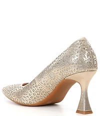 Alex Marie Colbie Rhinestone Glitter Embellished Cutout Flared Heel Dress Pumps