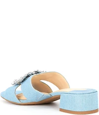 Alex Marie Colette Denim Jewel Buckle Ornament Dress Sandals