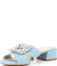 Alex Marie Colette Denim Jewel Buckle Ornament Dress Sandals