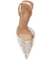 Alex Marie Connie Pearl and Rhinestone Embellished Slingback Pumps