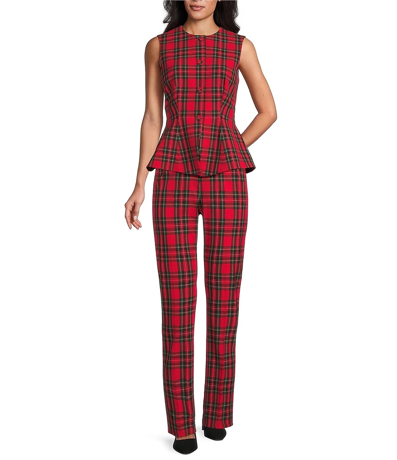 Alex Marie Coordinating Alexa Stretch Tartan Full Length Skinny Leg Pants
