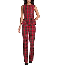 Alex Marie Coordinating Alexa Stretch Tartan Full Length Skinny Leg Pants