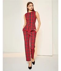 Alex Marie Coordinating Alexa Stretch Tartan Full Length Skinny Leg Pants
