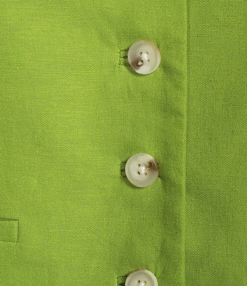 Alex Marie Coordinating Brooke V Neck Sleeveless Stretch Linen Vest
