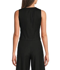 Alex Marie Coordinating Brooke V Neck Sleeveless Stretch Linen Vest