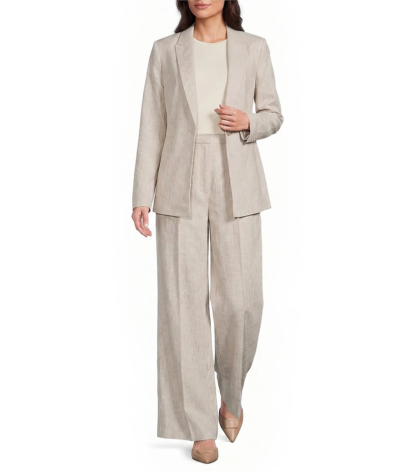 Alex Marie Coordinating Liza Novelty Suiting Notched Lapel Long Sleeve Cotton Jacket
