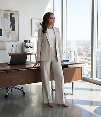 Alex Marie Coordinating Liza Novelty Suiting Notched Lapel Long Sleeve Cotton Jacket