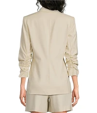 Alex Marie Coordinating Mikayla Stretch Linen Blend Collared Long Sleeve Jacket