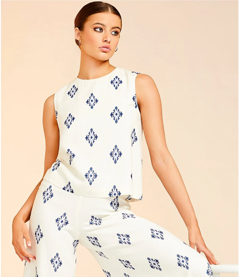 Alex Marie Coordinating Natalie Wide Leg Linen Blend Pants