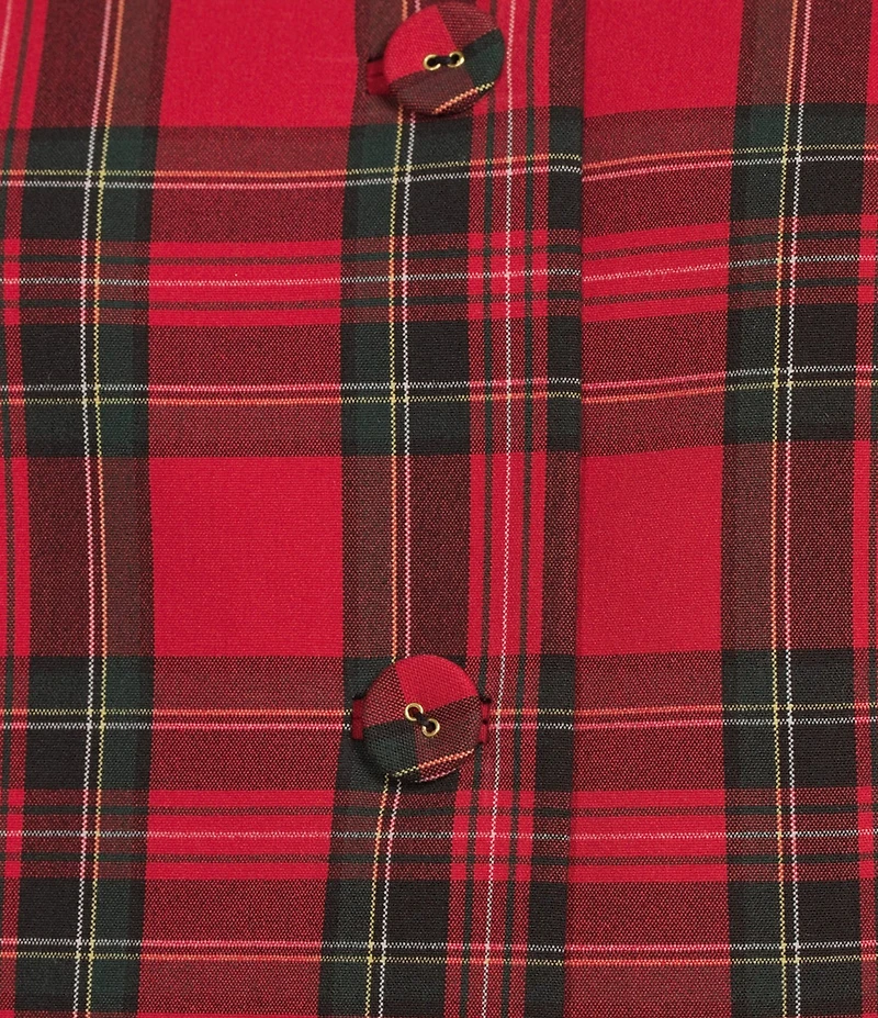 Alex Marie Coordinating Nichole Stretch Tartan Sleeveless Button Front Vest