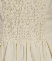 Alex Marie Coordinating Ramona Stretch Linen Blend Round Neckline Sleeveless Blouse