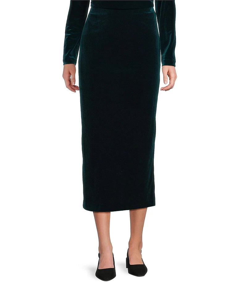 Alex Marie Coordinating Rita Tricot Lycra Velvet Midi Skirt