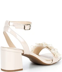 Alex Marie Dallas Patent Floral Ornament Block Heel Dress Sandals