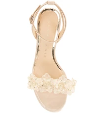 Alex Marie Dallas Patent Floral Ornament Block Heel Dress Sandals