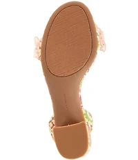 Alex Marie Dallas Printed Floral Ornament Block Heel Dress Sandals