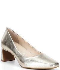Alex Marie Daphne Embossed Leather Block Heel Pumps