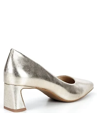 Alex Marie Daphne Embossed Leather Block Heel Pumps
