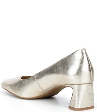 Alex Marie Daphne Embossed Leather Block Heel Pumps