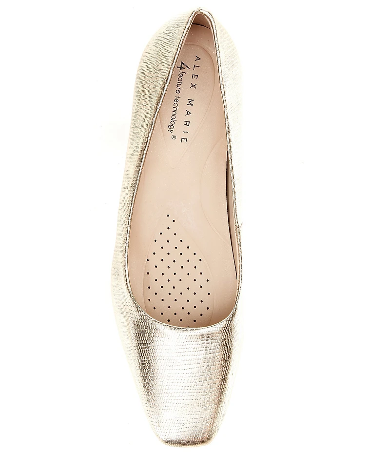 Alex Marie Daphne Embossed Leather Block Heel Pumps