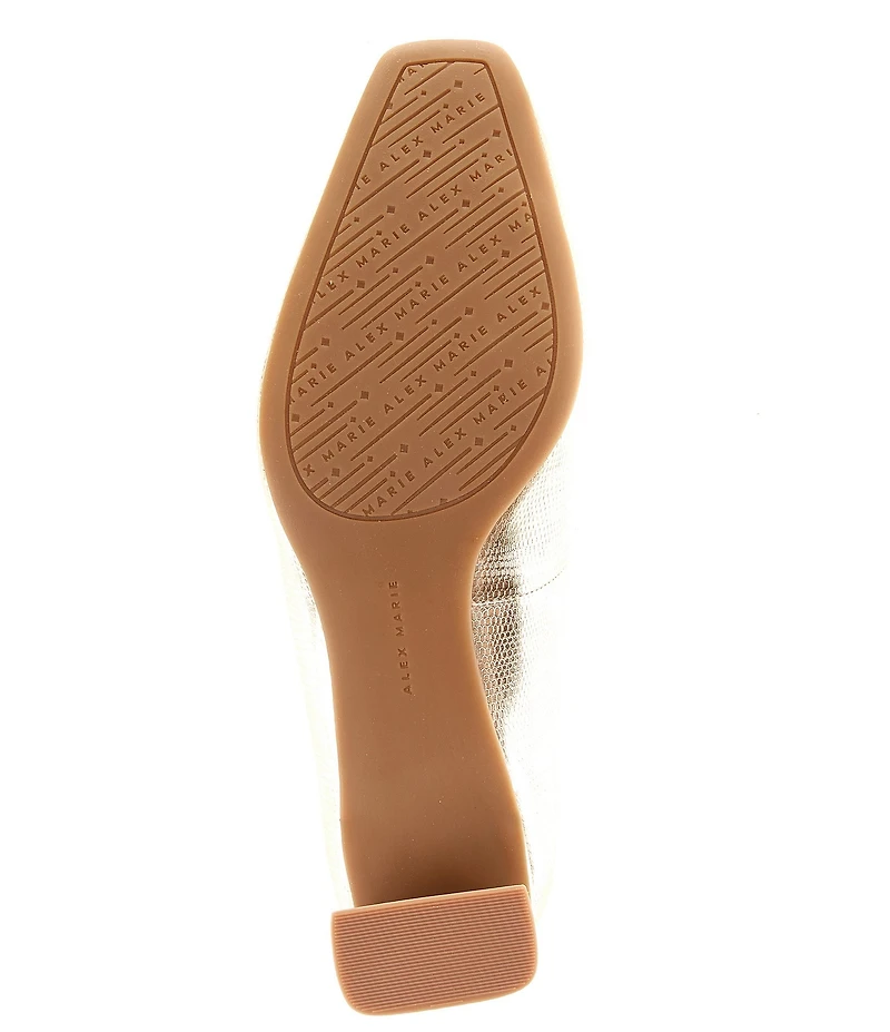 Alex Marie Daphne Embossed Leather Block Heel Pumps