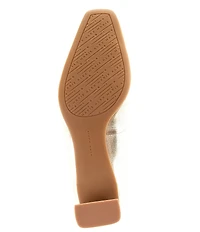 Alex Marie Daphne Embossed Leather Block Heel Pumps