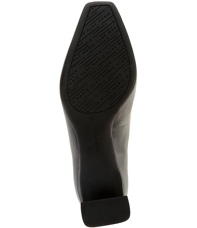 Alex Marie Daphne Leather Block Heel Pumps
